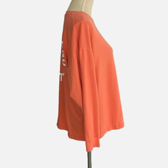 ASOS Design Weekend Collective Varsity Long Sleeve T-Shirt Orange White - Picture 5 of 10